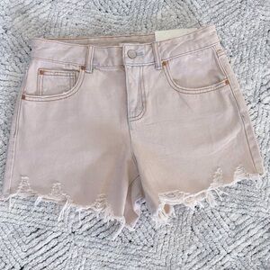 NWOT UO BDG A Line Short Distressed Hem Size 26 in Light Pink Wash